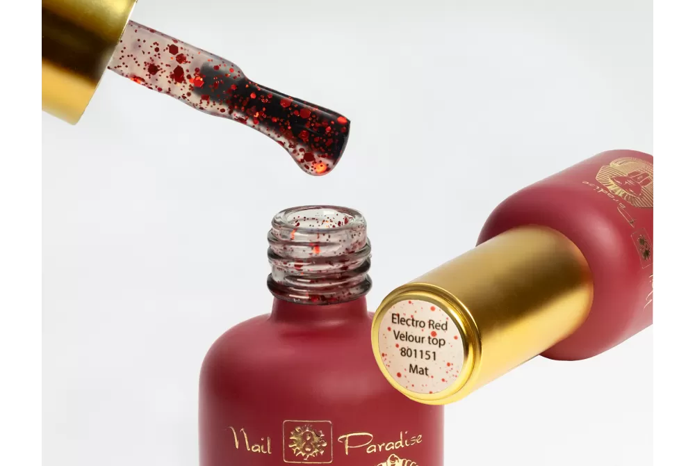 Top Coat - Electro Red Velour Top Mat 10ml