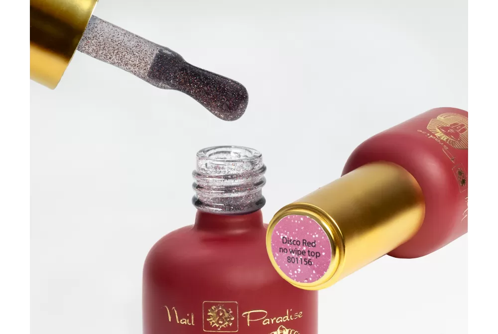 Top Coat - Disco Red no wipe 10ml